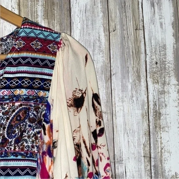 Umgee Claire Floral Boho Pink Royal Combo Dress - Picture 4 of 6